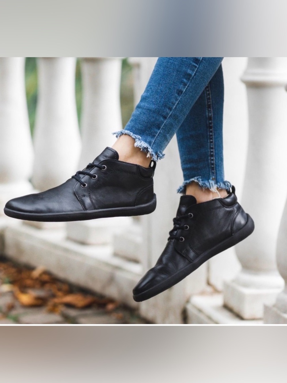 Be Lenka Icon Black Leather Chukka Barefoot Shoes Ankle Boots Unisex Sz EU 38 - Picture 2 of 11